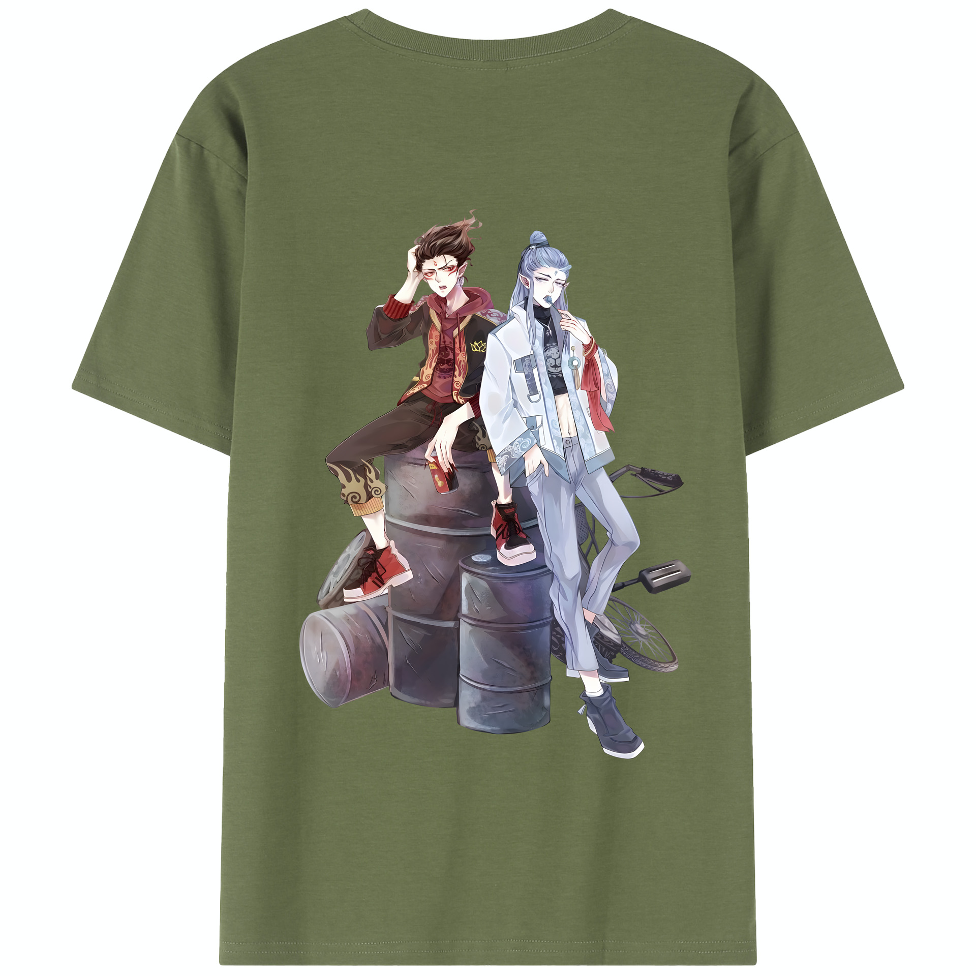 （画像用） Ne Zha 2 ナタ 魔童の大暴れ 綿100％半袖Tシャツ（背面プリント）